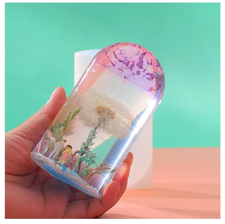 Moule silicone cylindre et sphère pour veilleuse résine