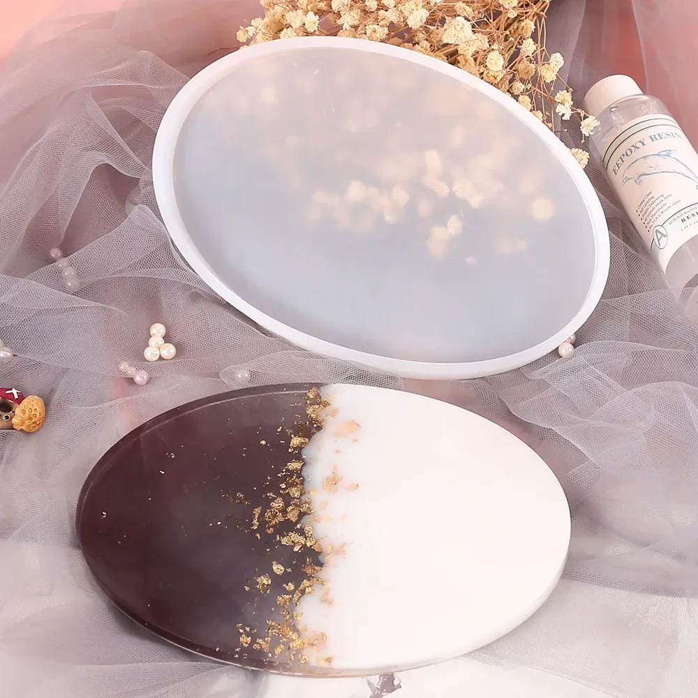 Moule silicone dessous de verre rond et ovale