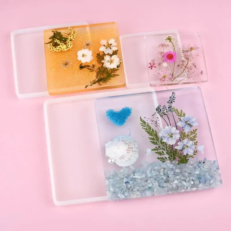 Moule silicone dessous verre rond carré rectangle décoration
