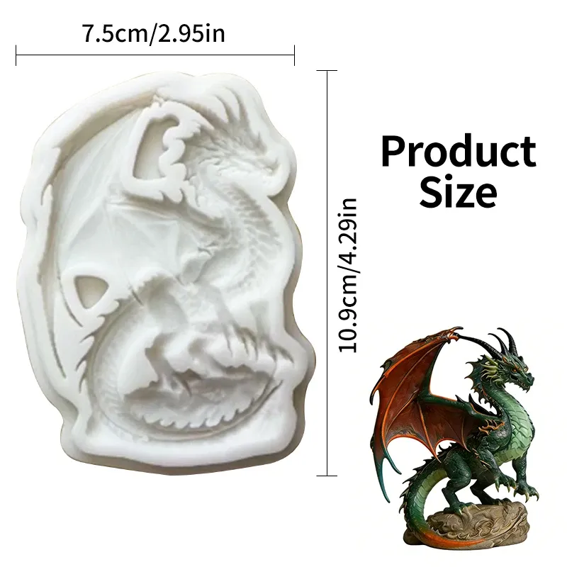 Moule silicone dragon fantastique pendentif résine argile