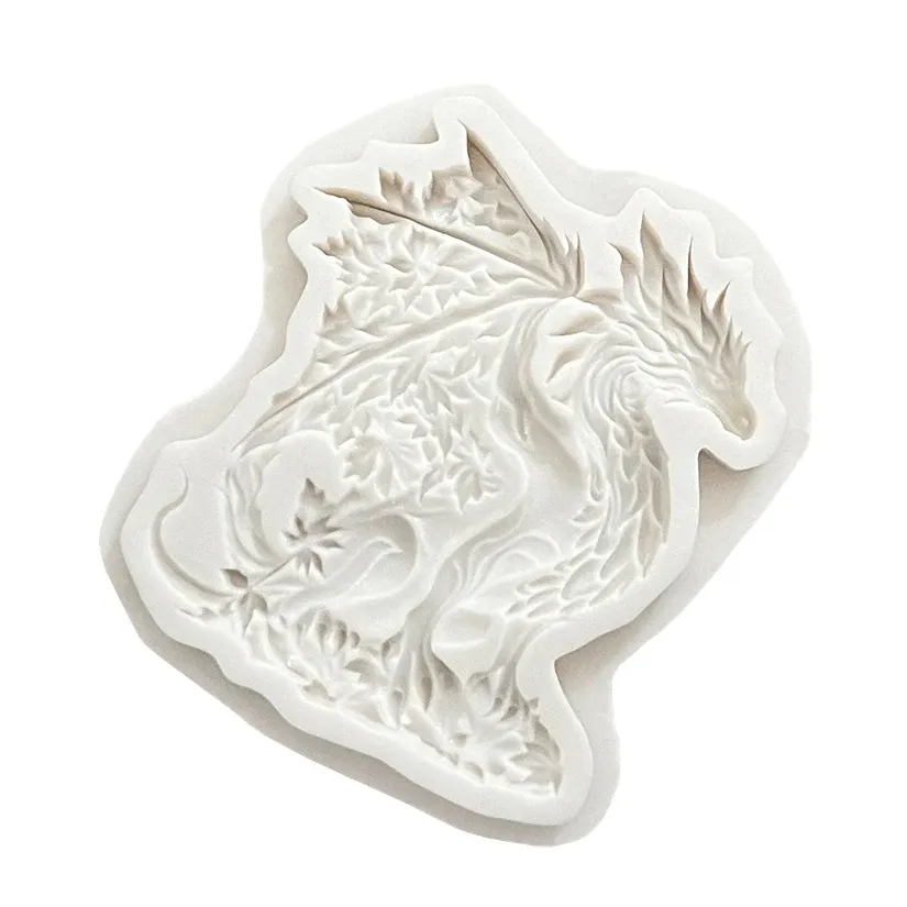 Moule silicone dragon pour gâteaux et résine
