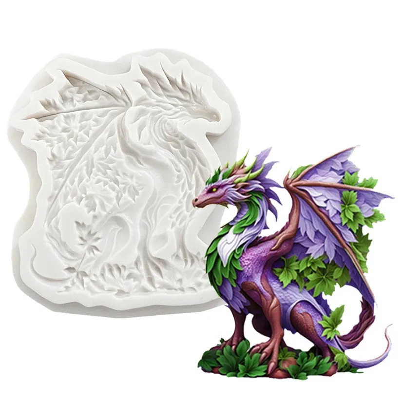 Moule silicone dragon pour gâteaux et résine