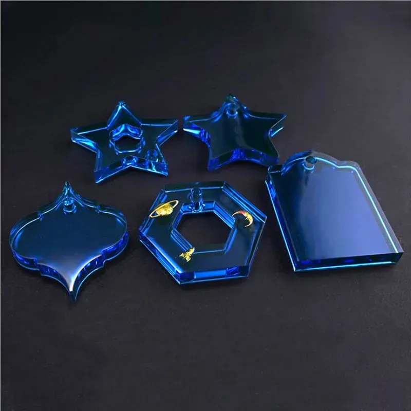 Moule silicone étiquette ronde étoile carré pendentif