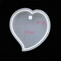 Moule silicone étiquette ronde étoile carré pendentif – Couleur N°6-cœur