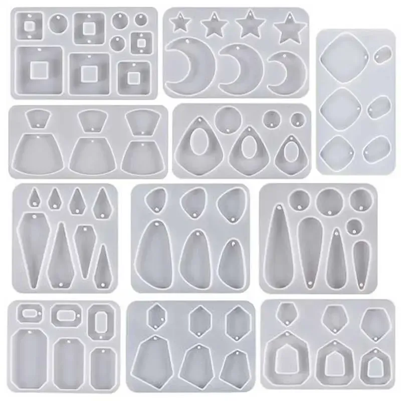 Moule silicone étoile lune carré goutte pendentif bijoux
