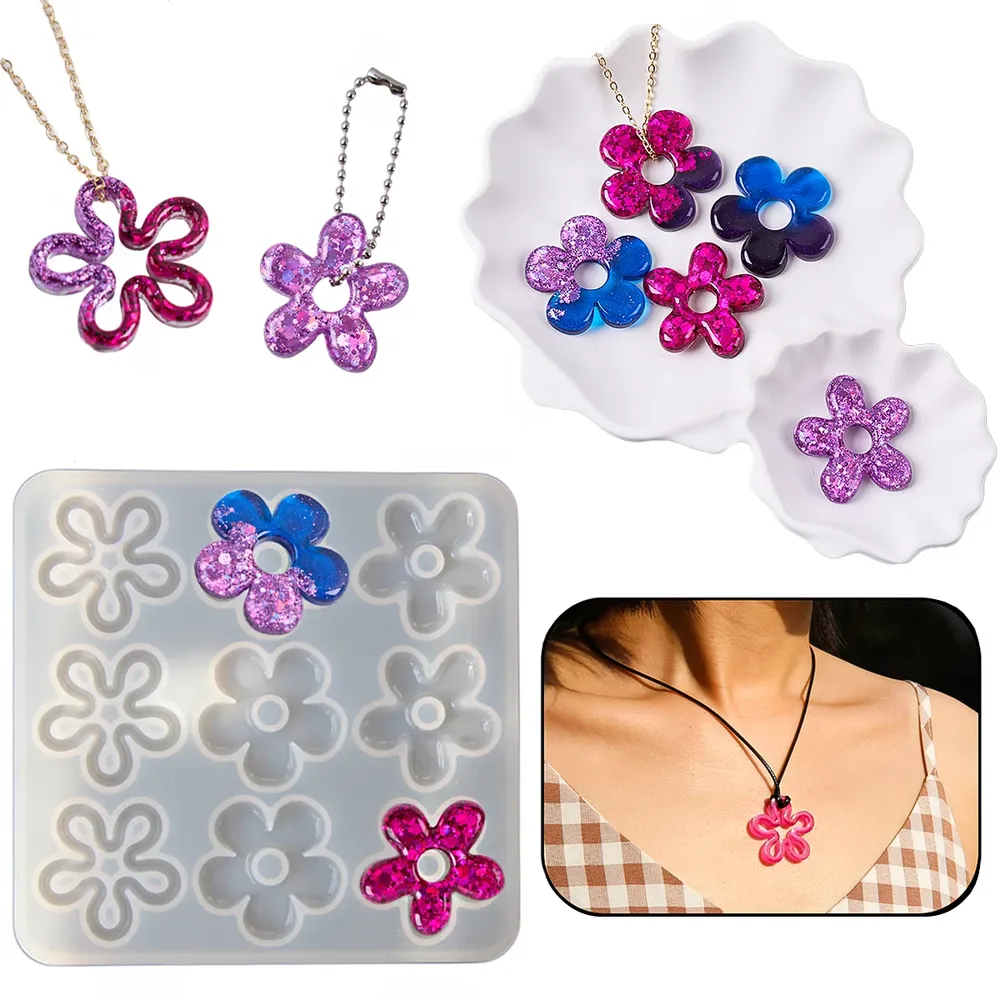 Moule silicone fleur creuse pour bijoux