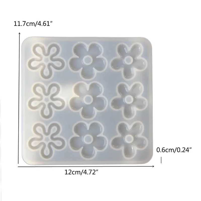 Moule silicone fleur creuse pour pendentif et porte-clés