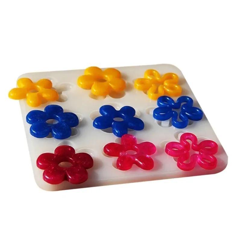 Moule silicone fleur creuse pour pendentif et porte-clés