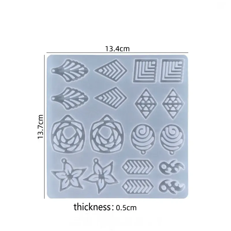 Moule silicone fleur feuilles pour bijoux et porte-clés