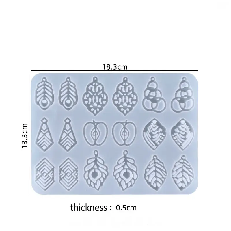 Moule silicone fleur feuilles pour bijoux et porte-clés