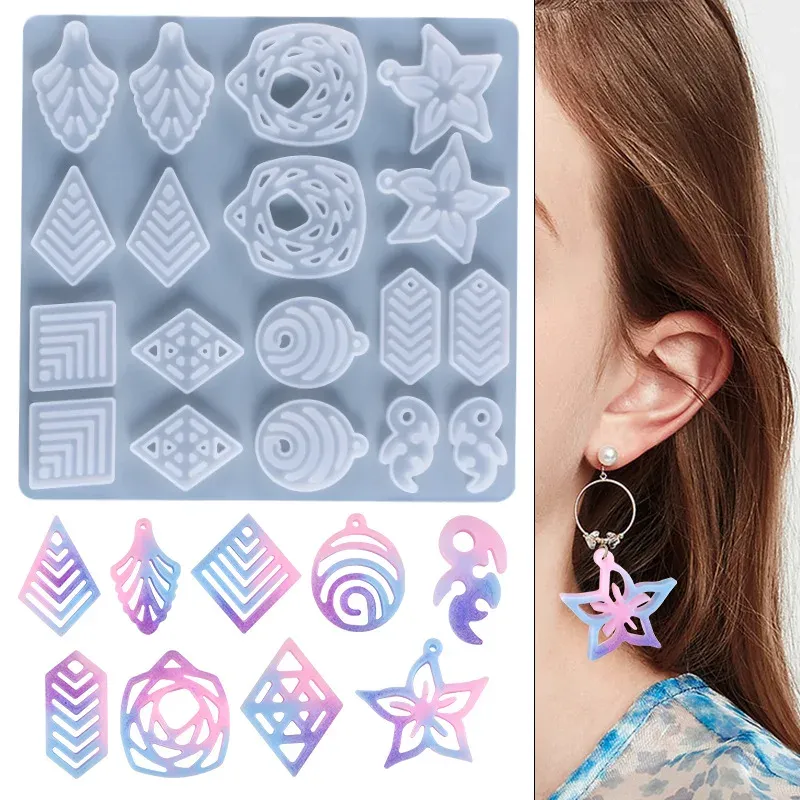 Moule silicone fleur feuilles pour bijoux et porte-clés