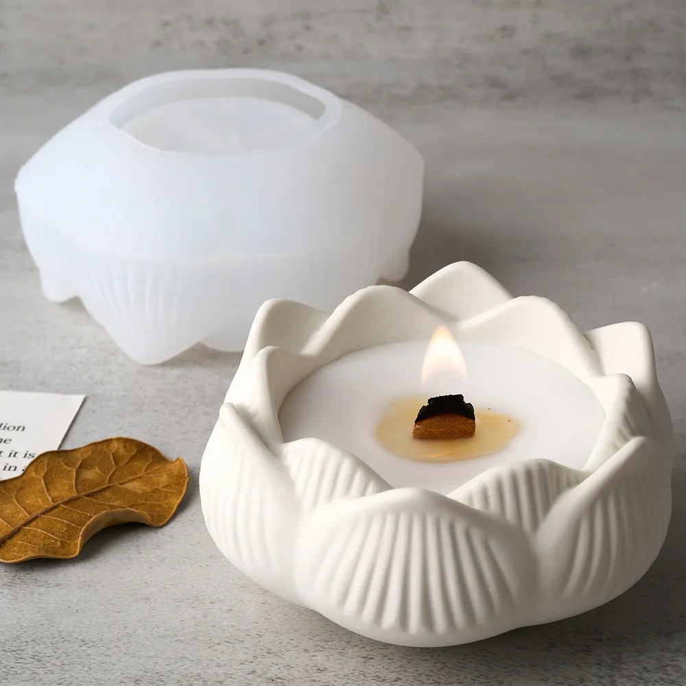 Moule silicone fleur lotus pour bougie et décoration