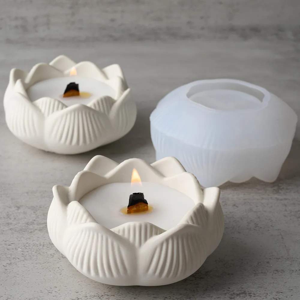 Moule silicone fleur lotus pour bougie et décoration