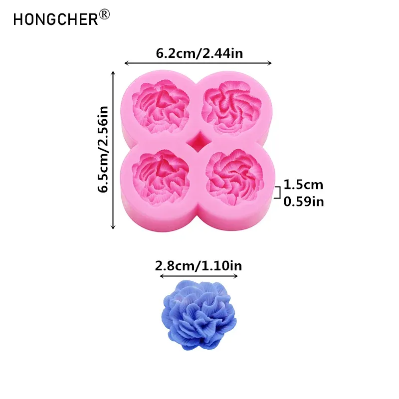 Moule silicone fleur œillet pour bijoux chocolat