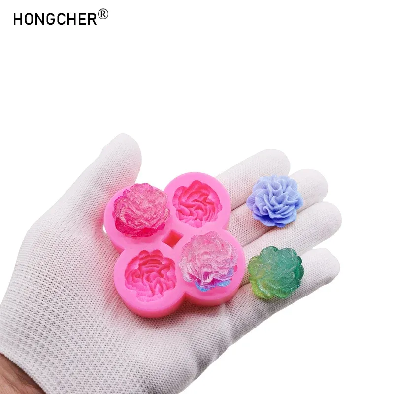 Moule silicone fleur œillet pour bijoux chocolat