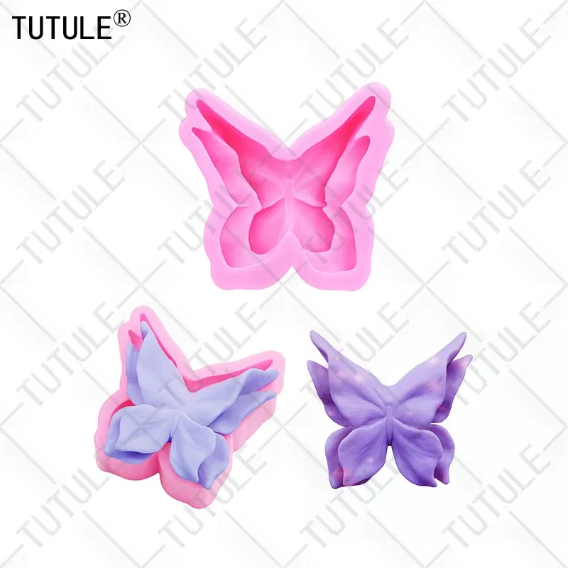 Moule silicone fleur papillon 3D pour bougie chocolat
