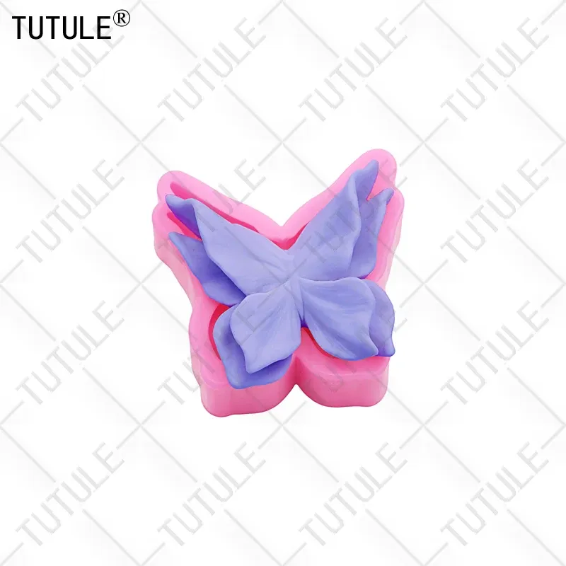 Moule silicone fleur papillon 3D pour bougie chocolat