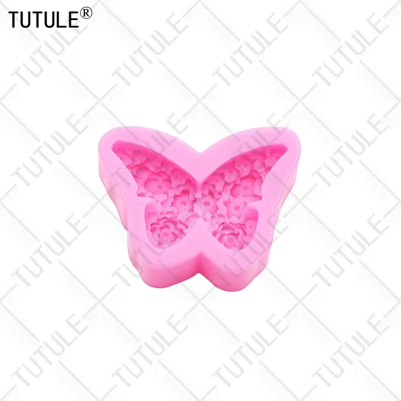 Moule silicone fleur papillon 3D pour bougie chocolat