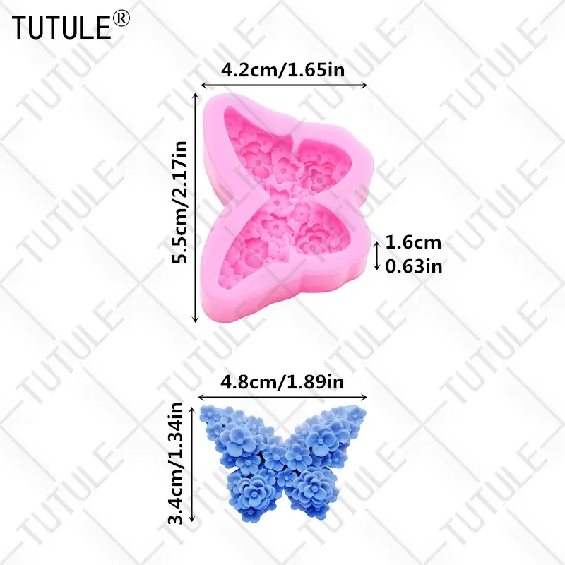 Moule silicone fleur papillon 3D pour bougie chocolat