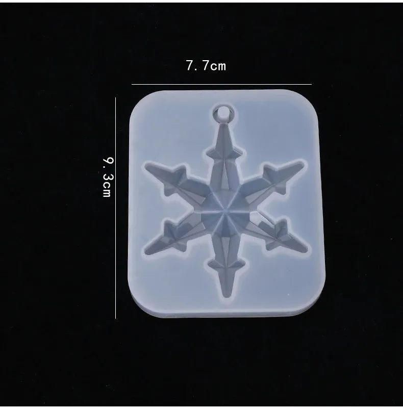 Moule silicone flocon neige creux pendentif bijoux résine