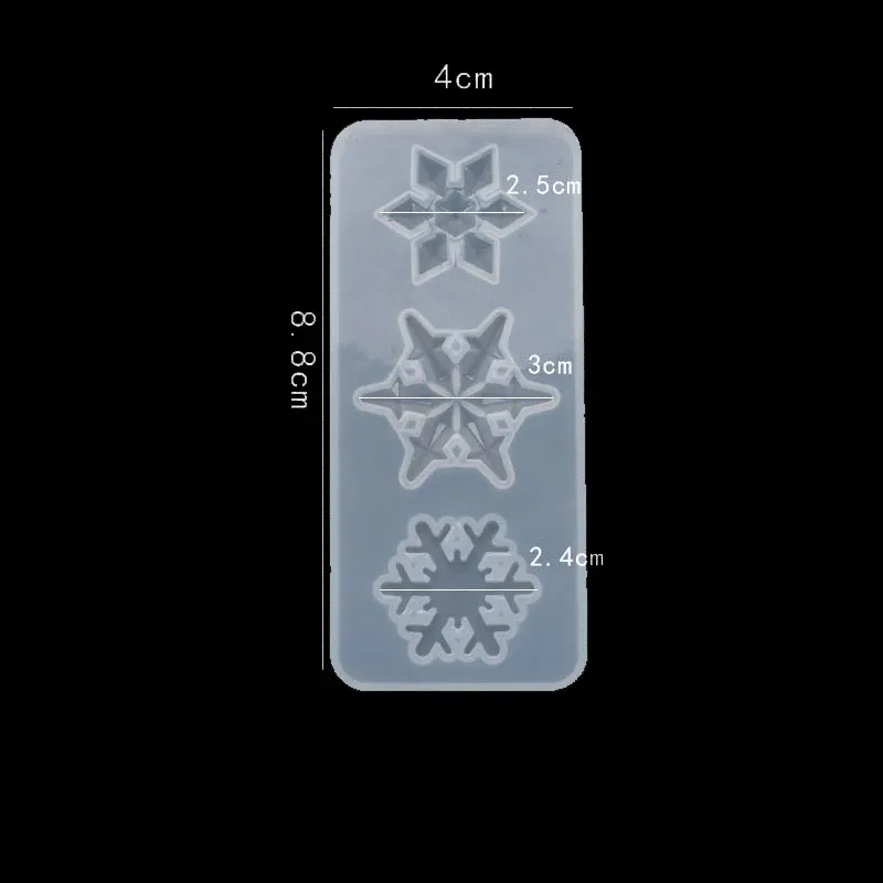 Moule silicone flocon neige creux pendentif bijoux résine