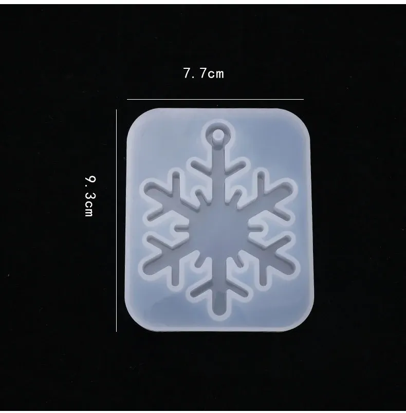 Moule silicone flocon neige creux pendentif bijoux résine
