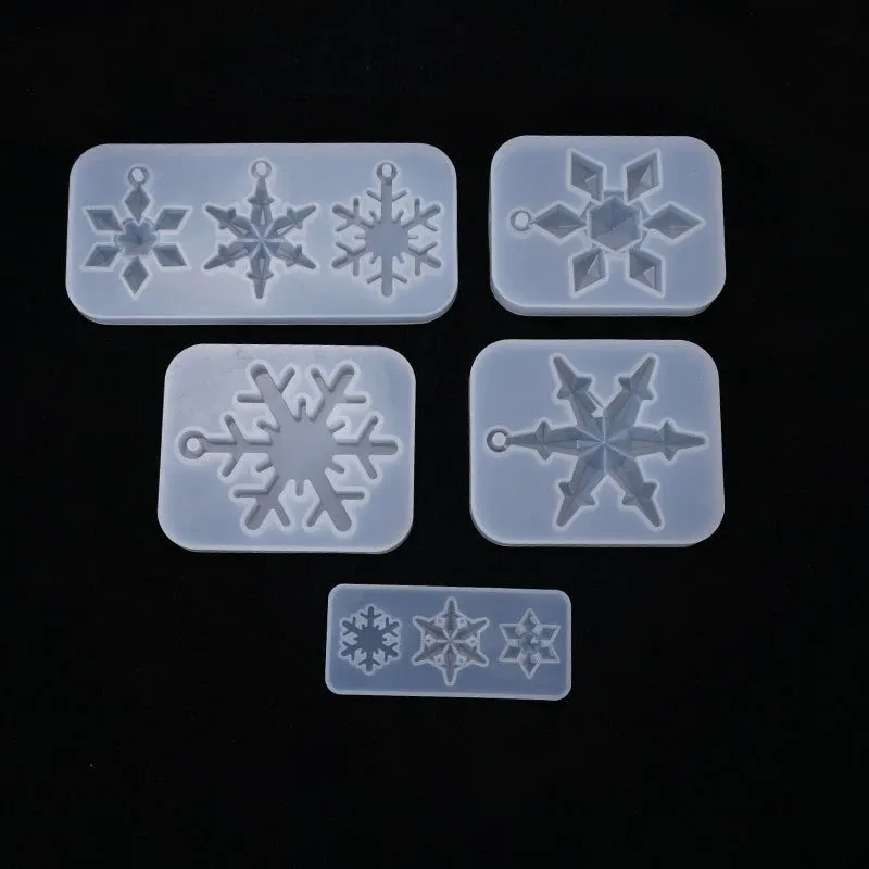 Moule silicone flocon neige creux pendentif bijoux résine