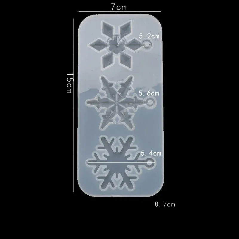 Moule silicone flocon neige creux pendentif bijoux résine