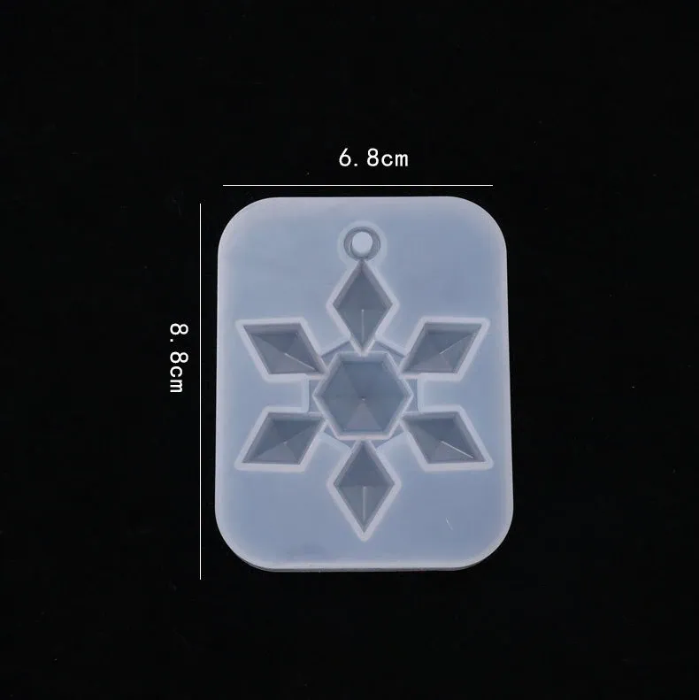Moule silicone flocon neige creux pendentif bijoux résine