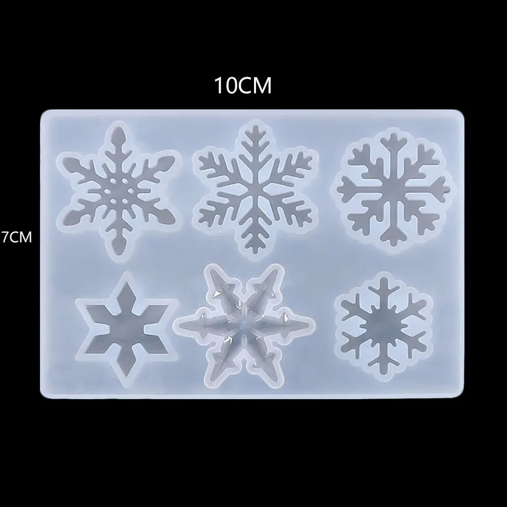 Moule silicone flocon neige creux pendentif bijoux résine