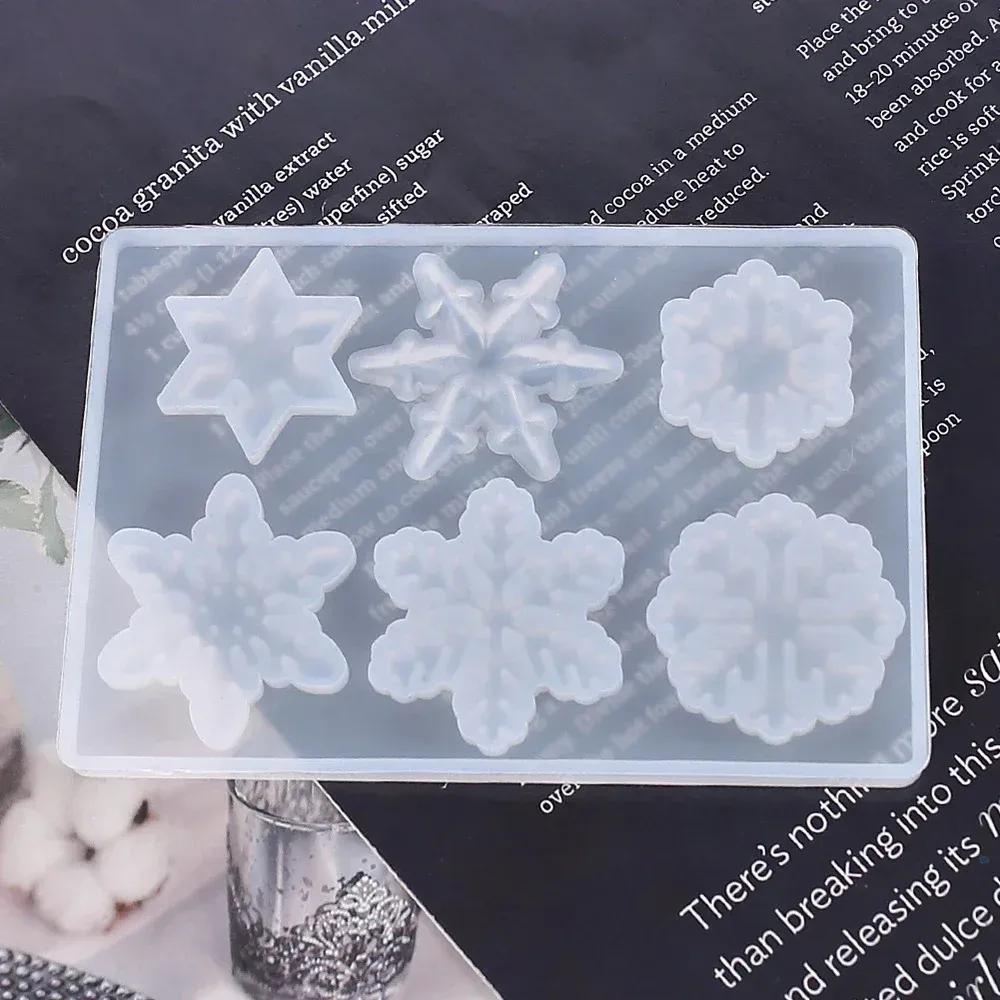Moule silicone flocon neige creux pendentif bijoux résine