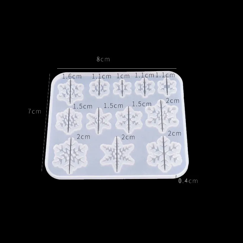 Moule silicone flocon neige creux pendentif bijoux résine