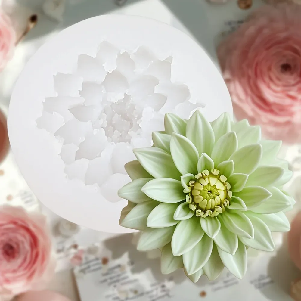 Moule silicone floral 3D pour bougie et savon