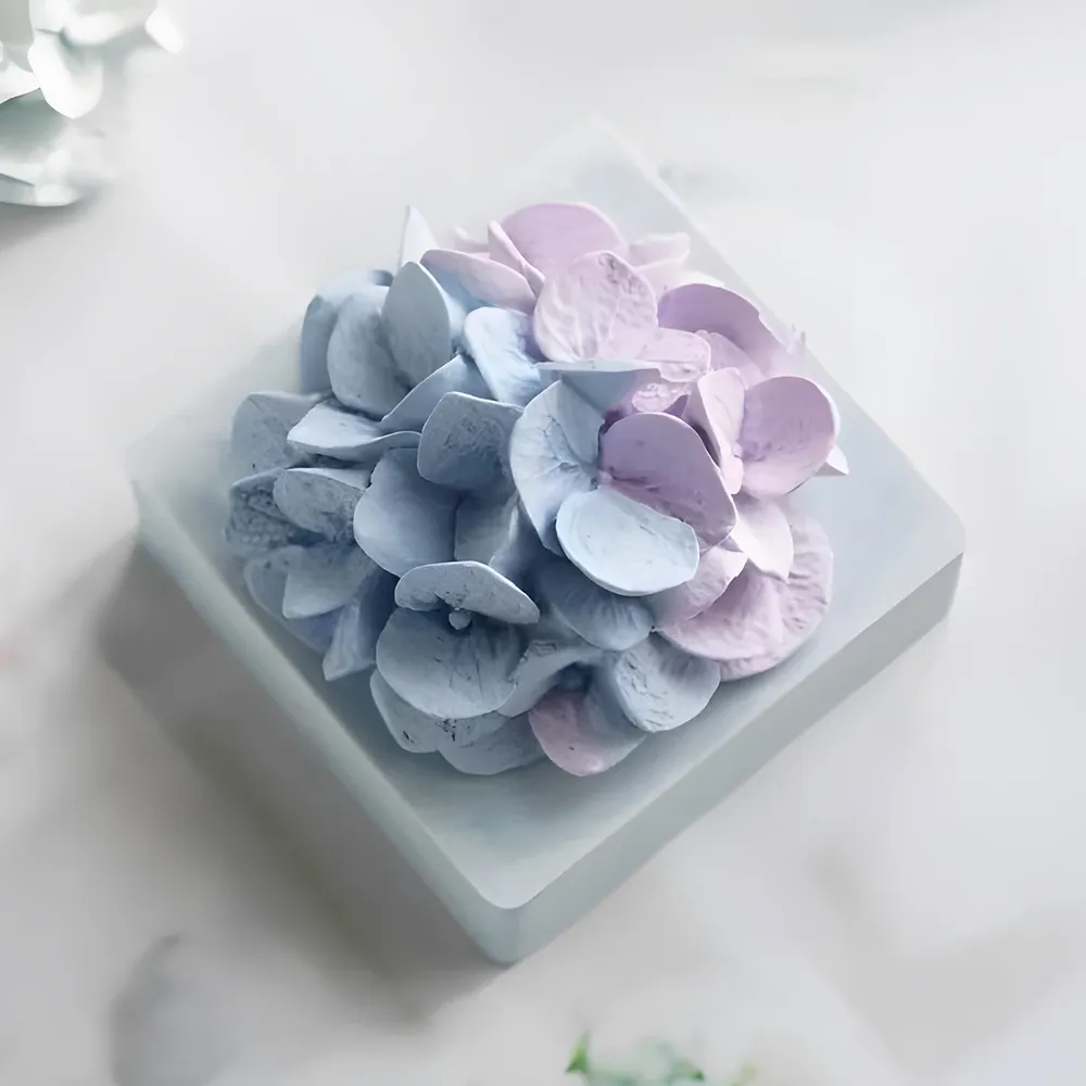 Moule silicone floral 3D pour bougie et savon