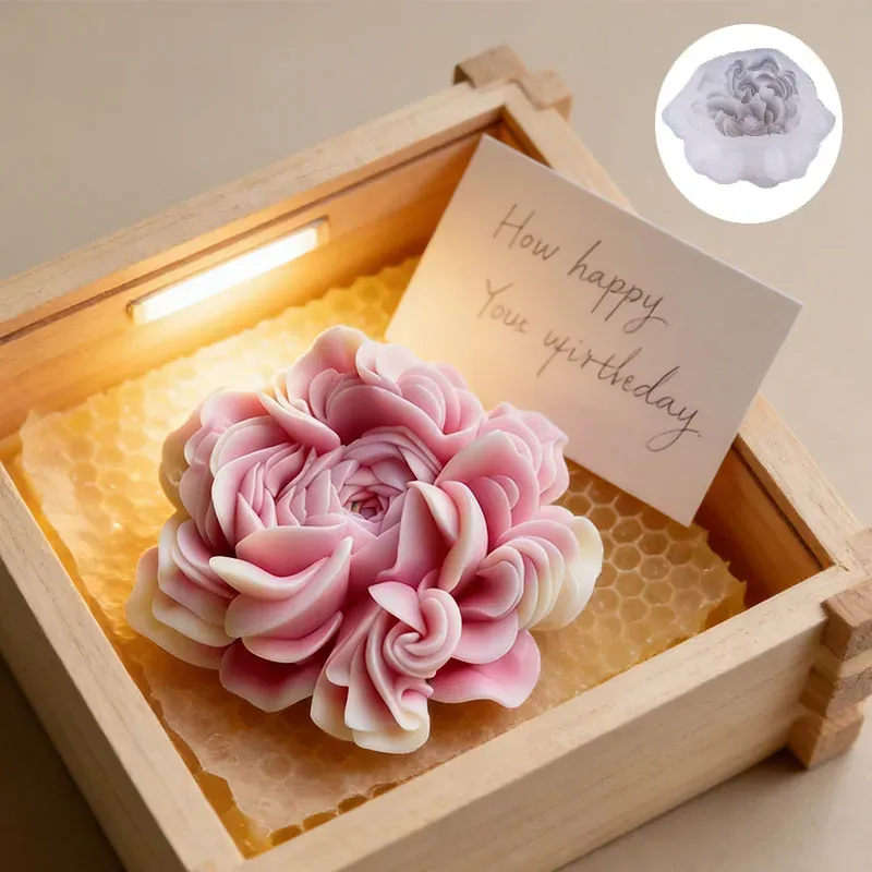 Moule silicone floral pour bougie et savon
