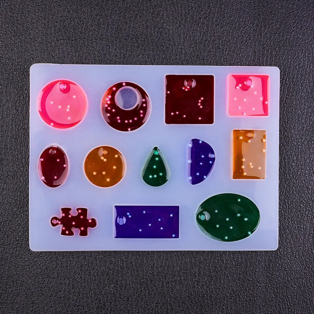 Moule silicone formes géométriques 5 cm pour bijoux résine