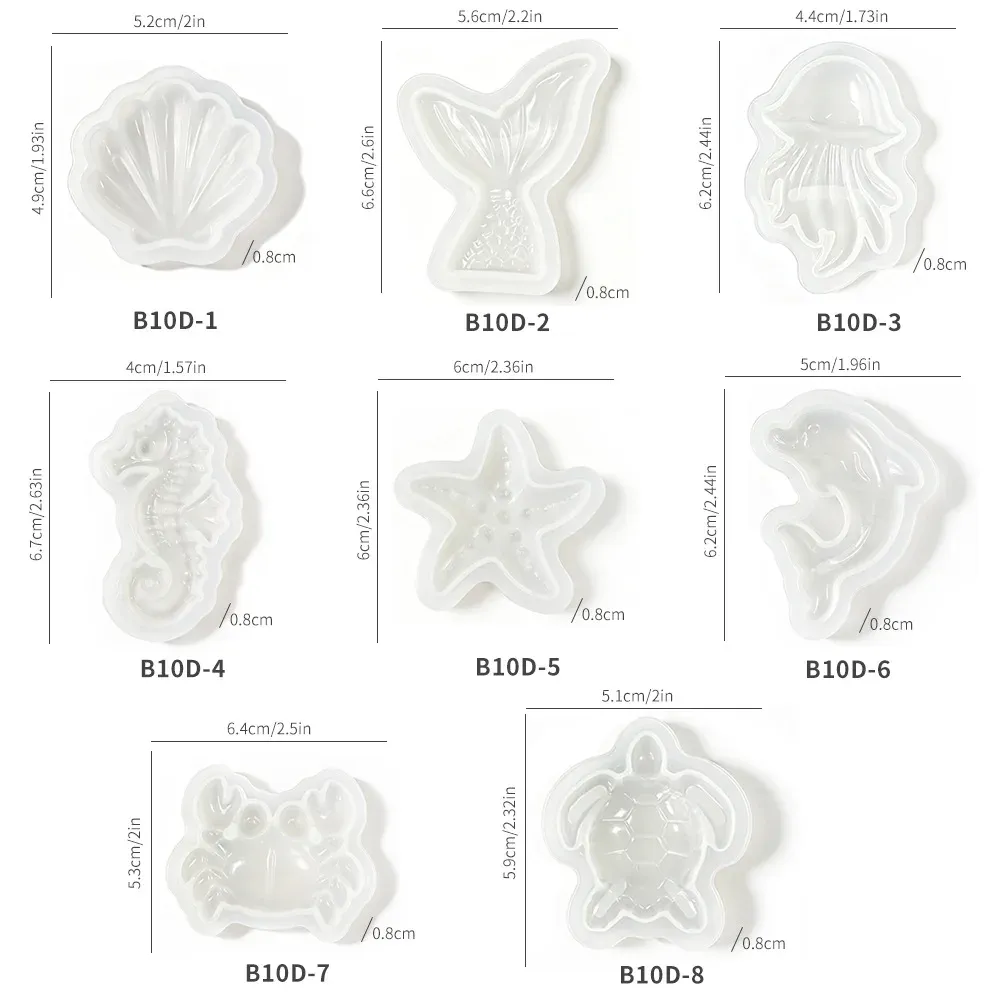 Moule silicone formes marines pour bijoux
