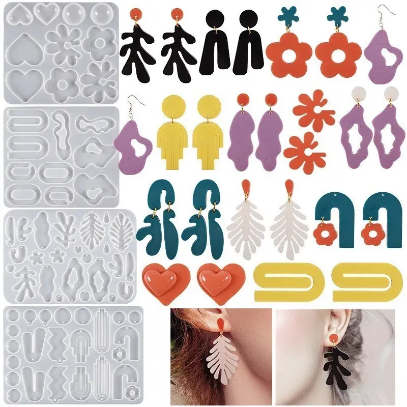 Moule silicone géométrie pendentif résine UV époxy