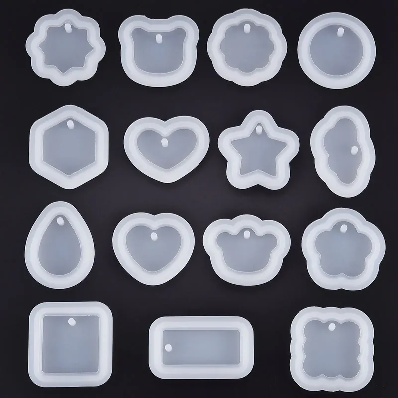 Moule silicone géométrie porte-clés étiquette pendentif bijoux