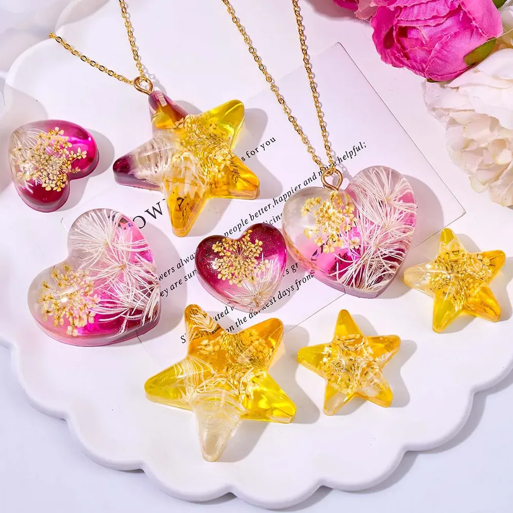 Moule silicone géométrique cœur étoile lune pour bijoux