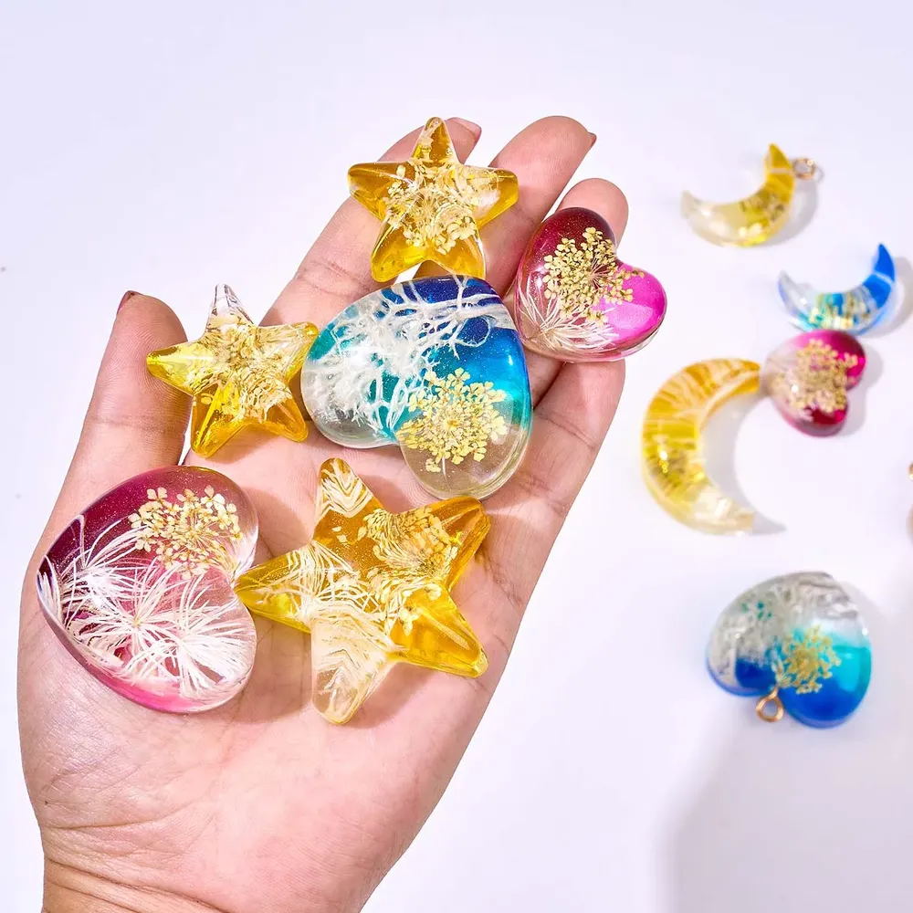 Moule silicone géométrique cœur étoile lune pour bijoux