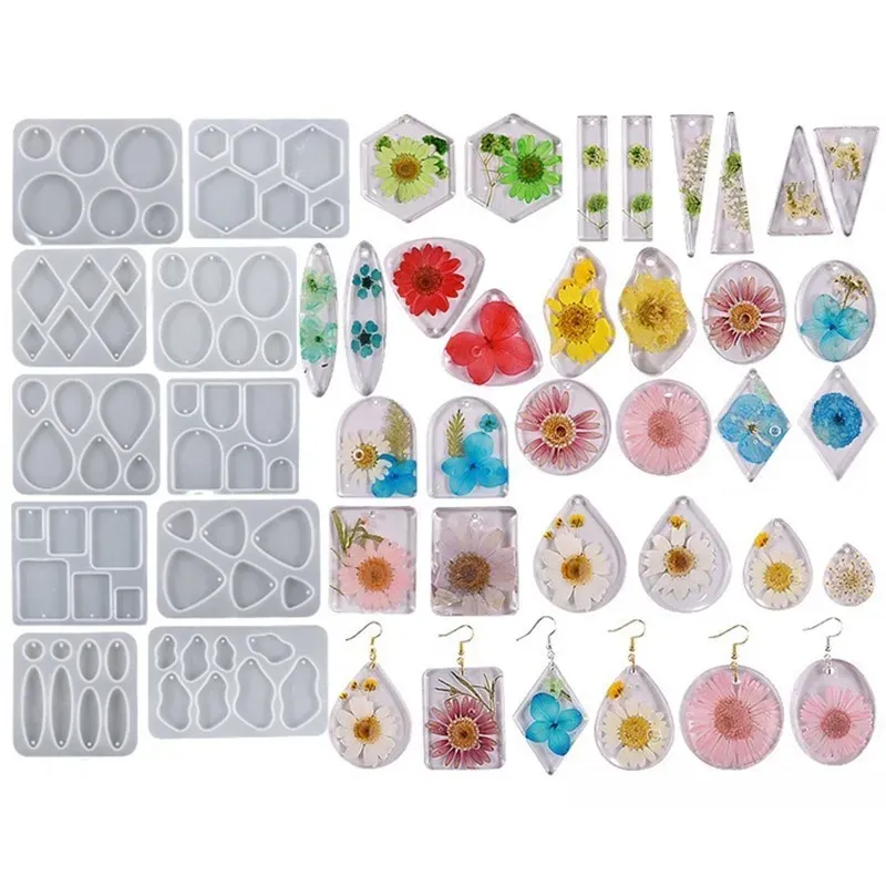 Moule silicone géométrique pour boucles d'oreilles et bijoux