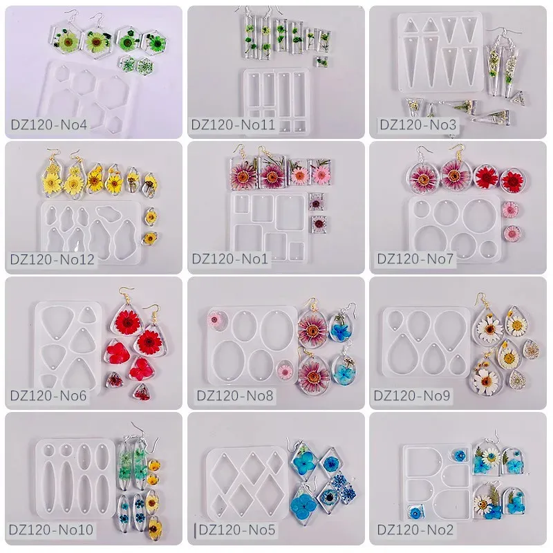 Moule silicone géométrique pour boucles d'oreilles et bijoux