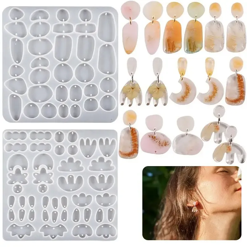 Moule silicone géométrique pour pendentif et bijou résine