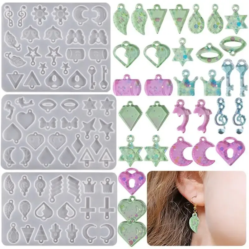 Moule silicone géométrique pour pendentif et bijou résine