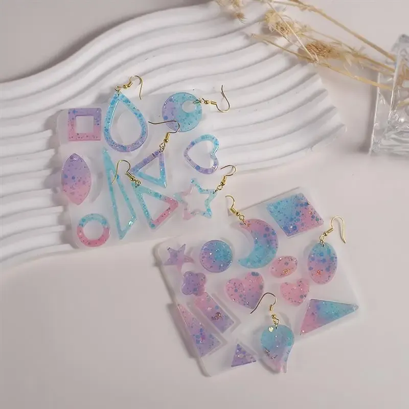 Moule silicone géométrique pour pendentif et bijou résine