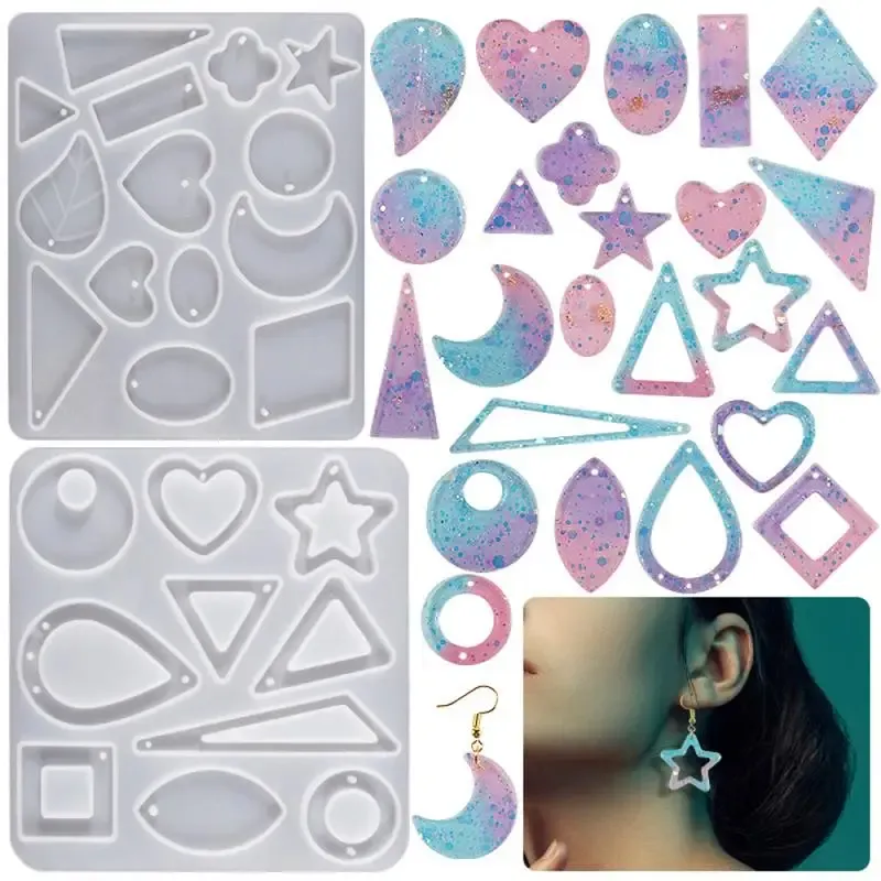 Moule silicone géométrique pour pendentif et bijou résine