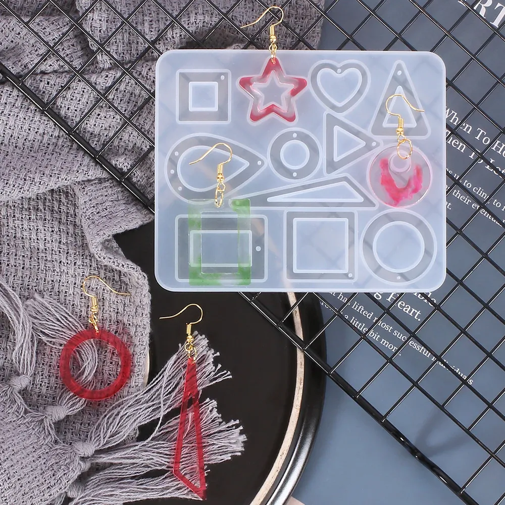 Moule silicone géométrique pour porte-clés et bijoux