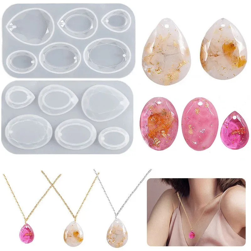 Moule silicone goutte et ovale pour bijoux