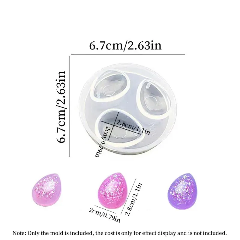Moule silicone goutte et ovale pour bijoux